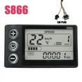 thumbnail image 2 of 24V-60V S866 Controller Panel Dashboard Waterproof Electric Bike LCD Display for Electric E-Bike Scooter(SM Plug),1 x LCD Display,Black, 2 of 8