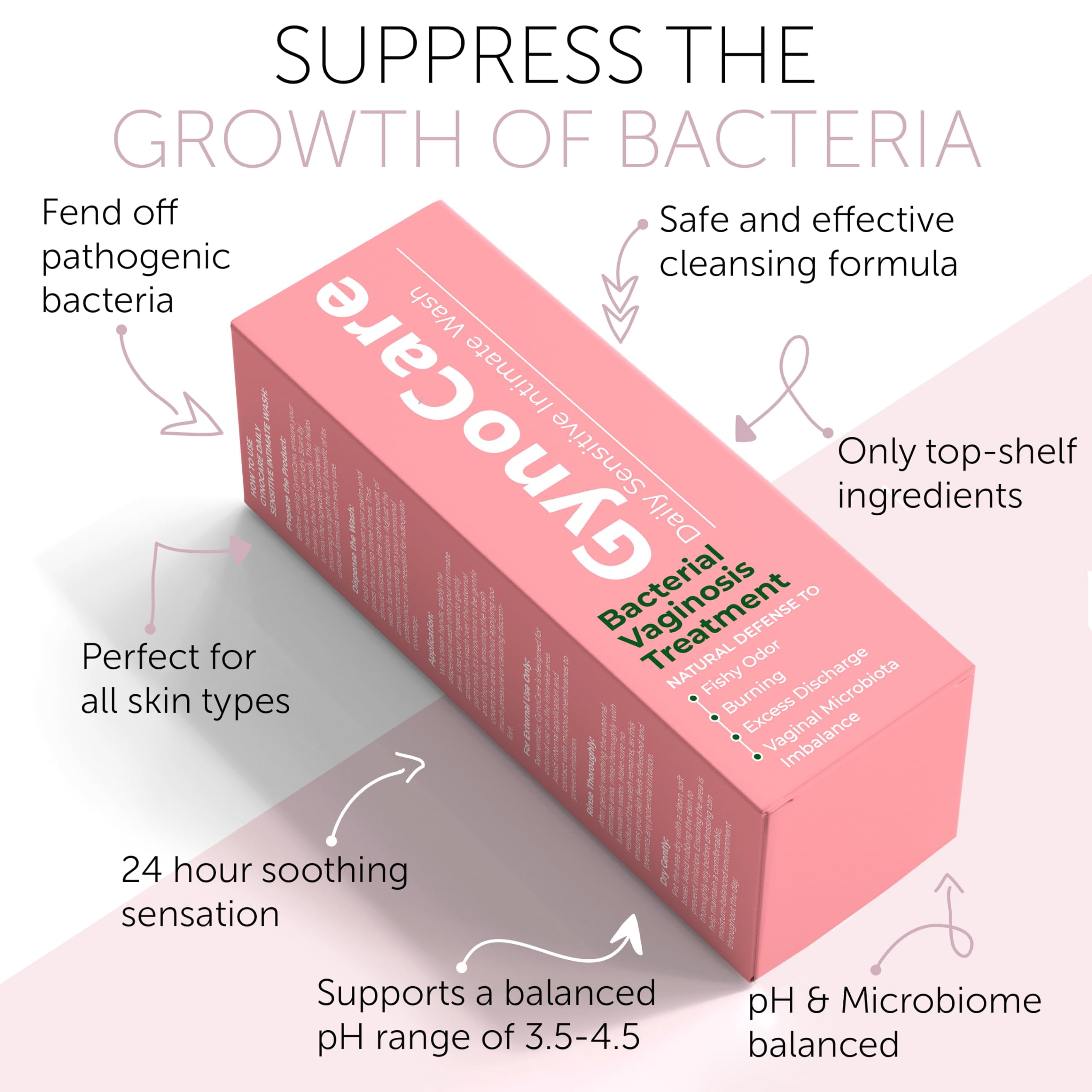 Feminine Wash | BV Treatment For Women | ph Balance Feminine Wash for Bacterial Vaginosis Treatment | Probiotic & Prebiotic Cleanser | Vaginal Dryness Hydration & Odor Control