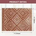thumbnail image 2 of 5'x7' Area Rugs for Living Room, Machine Washable Non-Slip Carpet, Soft Faux Wool Low Pile Moroccan Farmhouse Western Rug, Reddish Brown, 2 of 5
