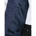 thumbnail image 5 of Chaleco gótico floral de jacquard steampunk para mujer, con escote en U, de un solo botón, talla XL, azul oscuro, 5 of 5