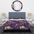 thumbnail image 3 of Designart "Opulent Purple Majesty In Florals" Floral Bedding Covert Set - Cottage Bed Set With 2 Shams, 3 of 5