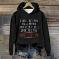 thumbnail image 2 of Women's Casual Letter Graphic Printed Hoodie Pullover Long Sleeve Drawstring Sweatshirt Top Blouse Comfortable Stylish, 2 of 2