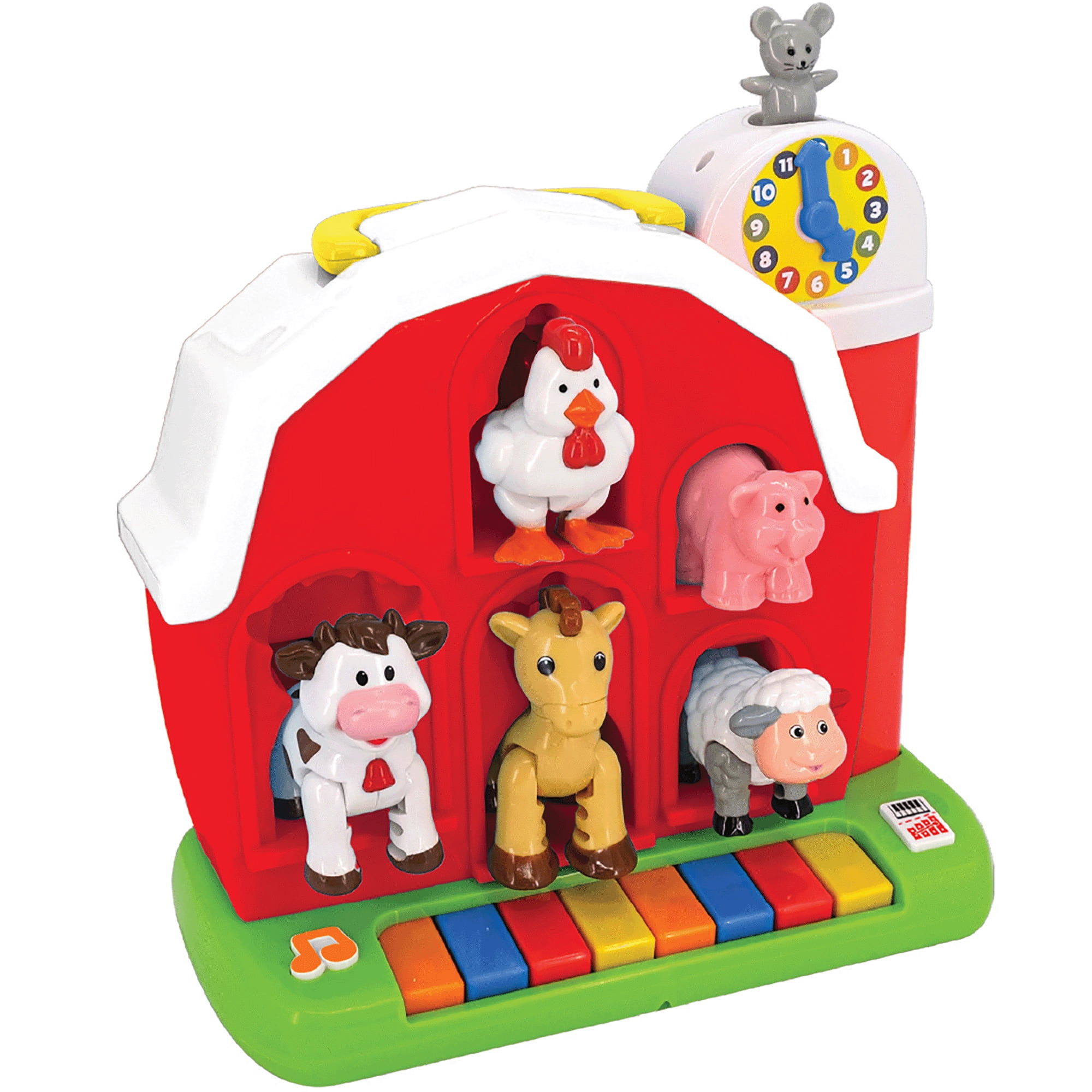 Kiddieland: Musical Fun - Farm House Playset - Interactive Red Barn Piano Toy, 5 Removable Animal Figurines, Lively Sounds Play, Kids-Toddler 12mo+