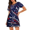thumbnail image 1 of Disketp Red White Blue Fireworks 1 para Camisón Corto de Manga Corta para Mujeres, Camisón Cómodo con Escote Redondo, Bonito y Confortable, 1 of 6