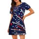 thumbnail image 1 of Easygdp Red White Blue Fireworks 1 Camisón de manga corta para mujer, informal, estampado, 1 of 6