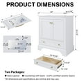 thumbnail image 3 of ANGELES HOME30" White Bathroom Vanity with Ceramic Countertop & Sink, Solid Wood Cabinet with 2 Doors 1 Drawer, Soft Close, Brushed Gold Handles, 3 of 13