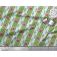 thumbnail image 2 of Soimoi Green polyester Crepe Fabric Leaves,Pink Flower & Stripe Fabric Prints by Yard 52 Inch Wide, 2 of 3