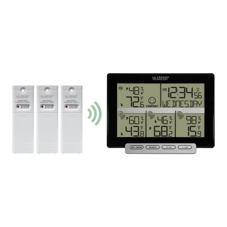 

308-1412-3TX La Crosse Technology Weather Station with 3 TX141TH-BCH Sensors
