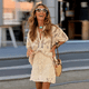 thumbnail image 1 of Conjunto de moda para mujer, de crochet, con aberturas, elegante, con solapa, manga corta, top de un solo pecho, traje para mujer, pantalones de pierna recta y cintura alta, 1 of 5