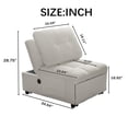thumbnail image 3 of Single Sofa Bed Without Armrests Soft Teddy Fabric Texture Skin-Friendly Built-in USB Charging Port Side Storage Pocket Adjustable Backrest Ideal for Small Apartment Living Rooms or Studies, 3 of 7