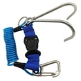 thumbnail image 4 of Correa de seguridad en espiral para buceo con hebilla metálica de liberación rápida. Versátil y antipérdida para sujetar cámaras, luces, herramientas azul, 4 of 9