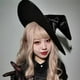 thumbnail image 2 of Disfraces de Halloween para Mujeres, Sombreros de Bruja Grandes para Mascarada de Fiesta Accesorio de Cosplay, Disfraz de Bruja para Mujeres Punteado Gorra Negro Paño de Oxford para Halloween Diario, 2 of 6