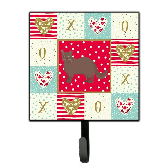 Carolines Treasures CK5731SH4 York Chocolate Design1 Cat Love Leash or Key Holder Red Single Hook multicolor