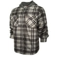 thumbnail image 4 of Men's Hoodie Heavy Plaid Fleece Full Zip Up Long Sleeve Warm Hooded Jacket, Charcoal/Khaki/Black, XL, 4 of 4