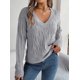 thumbnail image 5 of Suéter de cuello alto de manga larga con giro de color sólido informal de otoño e invierno Ropa de mujer europea y americana, 5 of 5