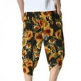 thumbnail image 5 of Lilgiuy Men Casual Fashion Floral Printing Mid Waist Capris Pants Harlan Pants Vintage Style Regular Fit Versatile Pants, 5 of 5
