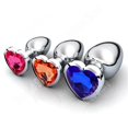 thumbnail image 4 of Masajeador Anal suave para mujer, joyería de cristal, tapón Anal, estimulador de corazón, Juguetes sexuales, Consolador de acero inoxidable, 3 unidades por juego, 4 of 4