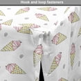 thumbnail image 4 of Ice Cream Dog Crate Cover, Strawberry Flavored Cones with Spiral Circles Doodle in Pastel Colors, Easy to Use Pet Kennel Cover for Dogs, 35" x 23" x 27", Pale Pink and Cream, by Ambesonne, 4 of 6