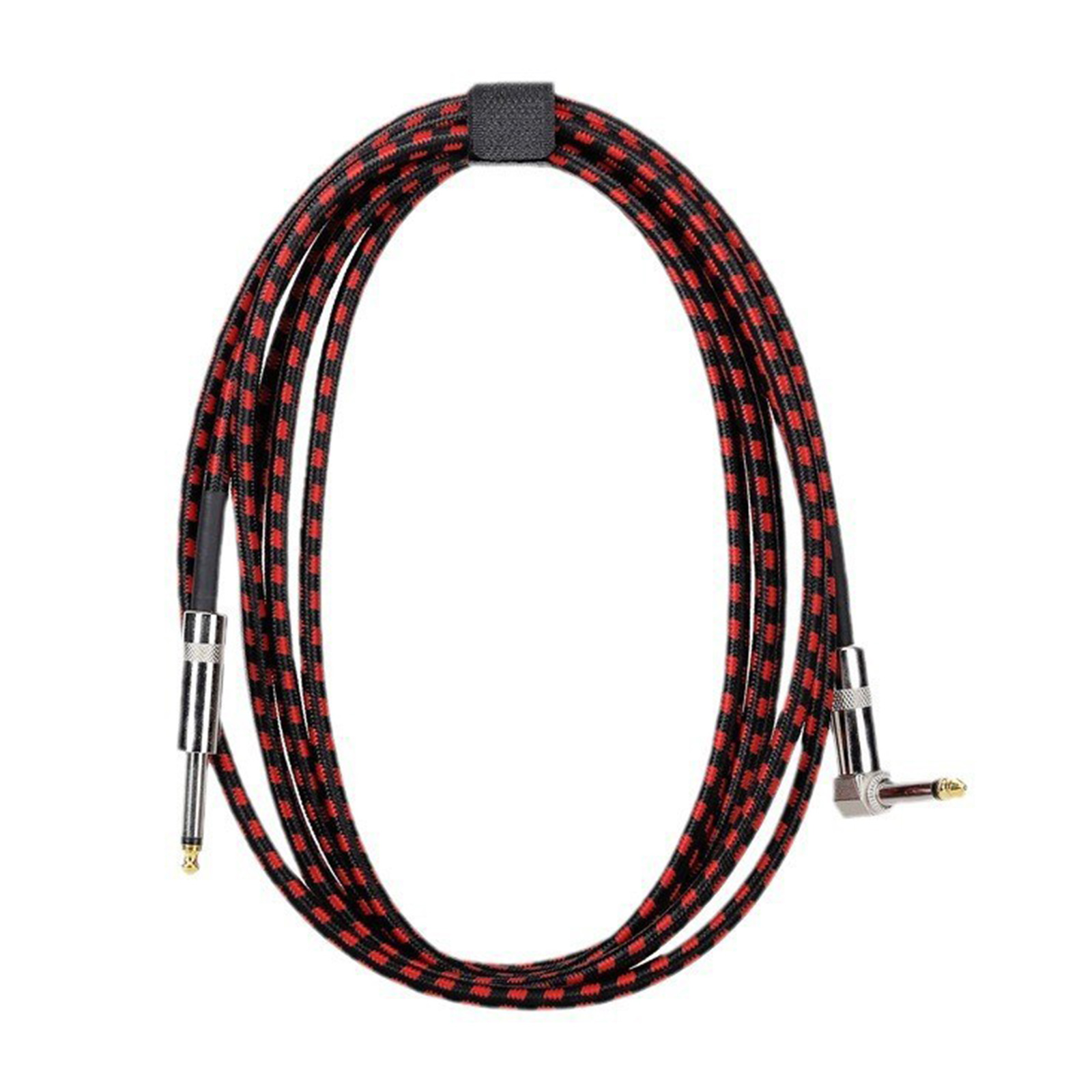 Nylon Guitar Cable 1/4inch Electric Guitar Cord Right Angled Electric Guitar Cable 6.35mm Plugs Instrument Cable for Basses