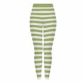 thumbnail image 4 of IWRICH Women's Striped Tights High Waisted Ankle Length Leggings Stretchy Soft Running Yoga Pants Green XXL, 4 of 5