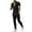 Black, variant on Miqool Men's Tracksuits 2 Piece Sets Causal Short Sleeve Lace-up Shirt and Long Jogger Pants Athletic Jogging Outfits Sweatsuit Sets