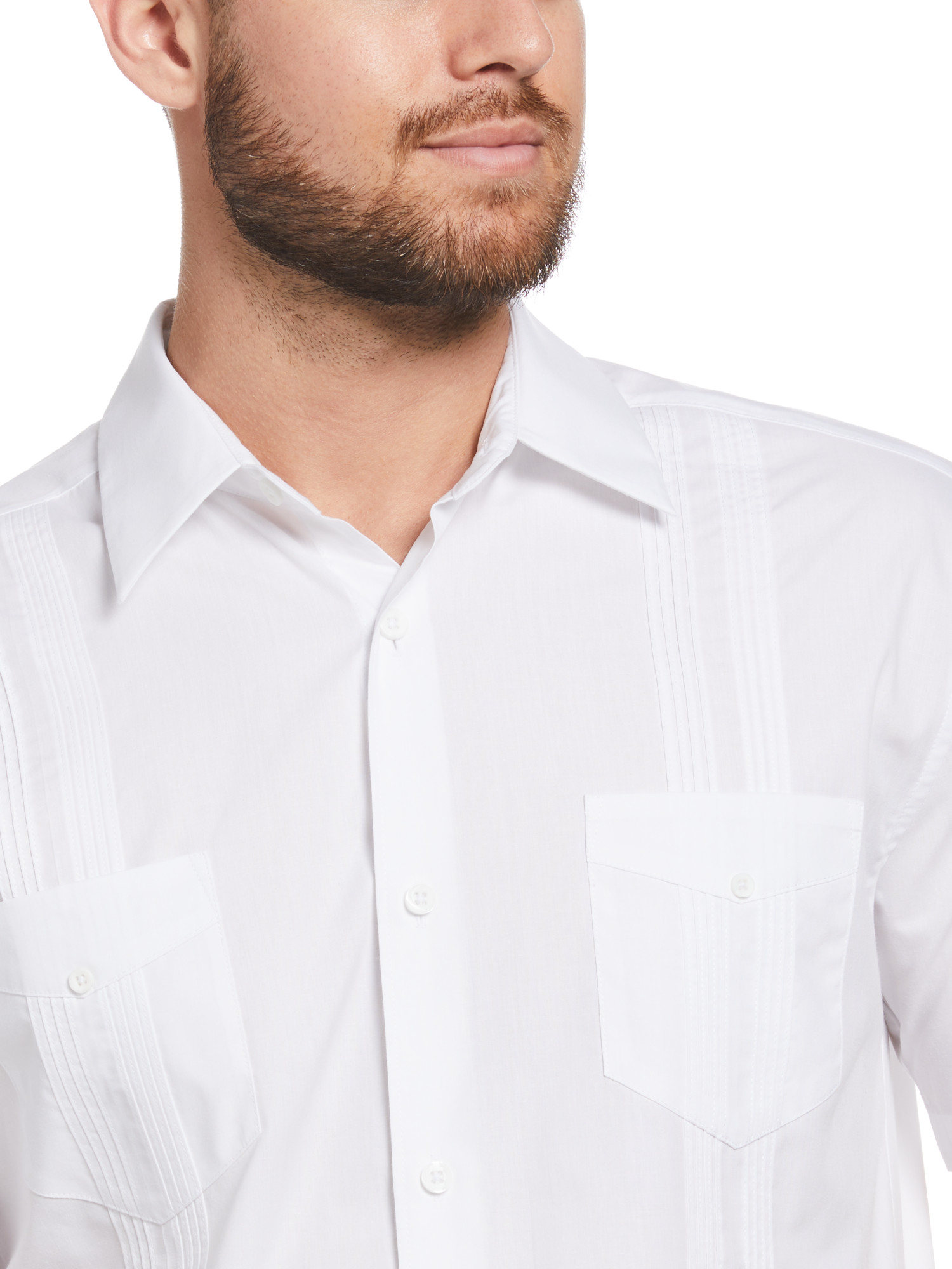 Cafe Luna Men's and Big Men's Cotton Blend Pintuck Short Sleeve Guayabera Shirt, Sizes S-5XL