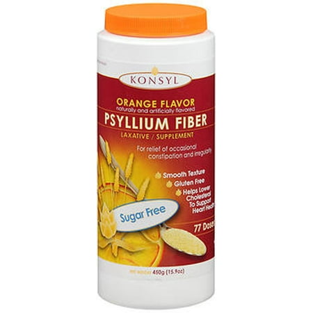 Konsyl Psyllium Fiber Powder Smooth Texture Orange Flavor Sugar Free - 450 GM