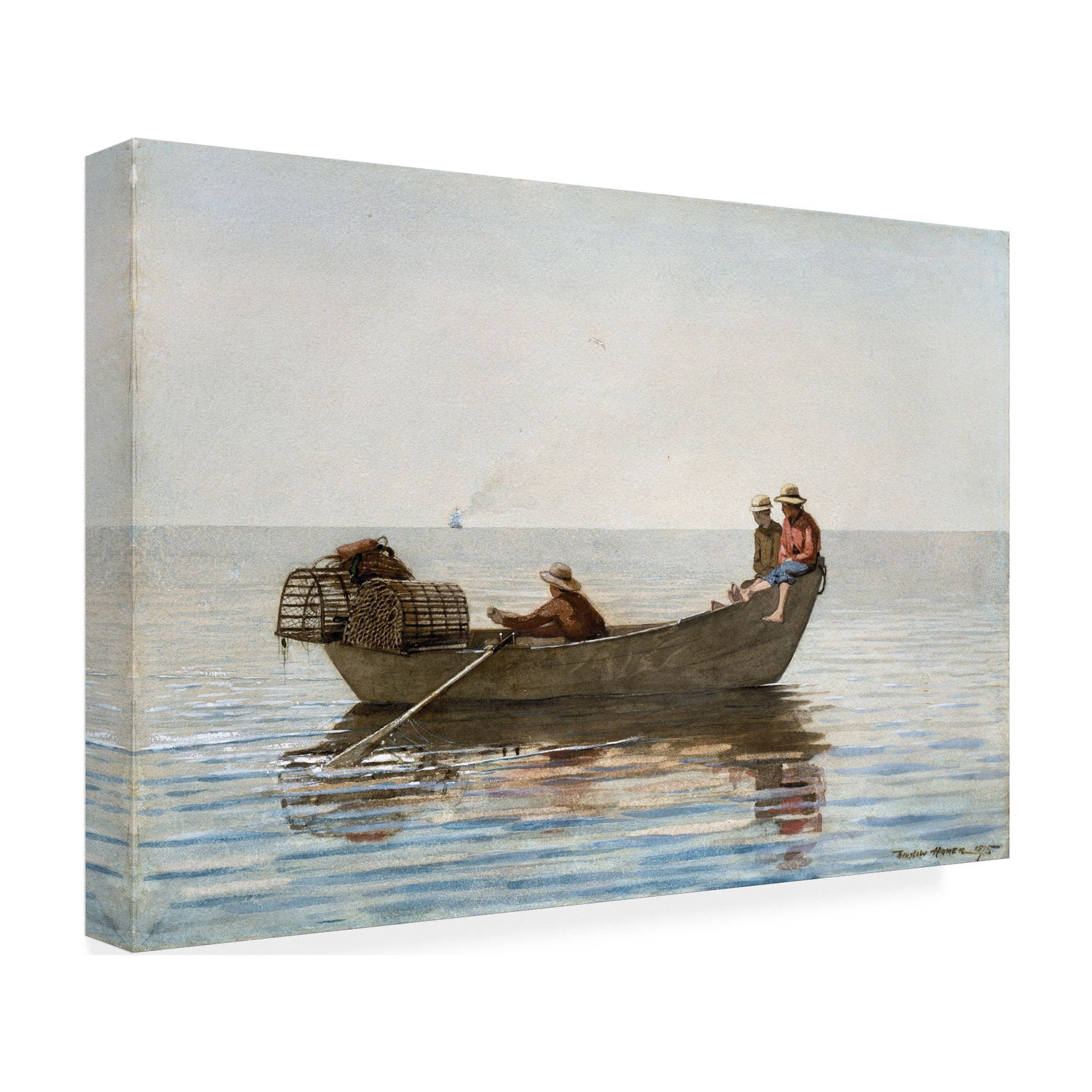 Homer 'Three Boys In A Dory With Lobster Pots' Canvas Art