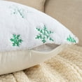 thumbnail image 6 of AuroraX Christmas Pillow Covers 18x18 Inch Fancy Green Decorative Pillow Cases Modern Outdoor Plush Christmas Snowflakes Cushion Cases Couch,Sofa Couch Decor, 6 of 6