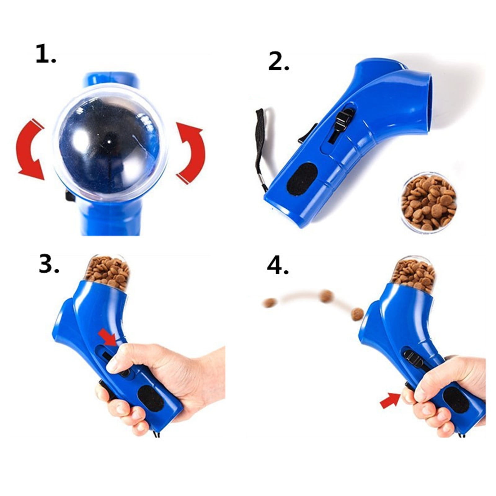 SLYNSHome Pet Feeders Toys,Dog Food Dispenser Puppy Snacks Feeder Pets Food Thrower - Blue