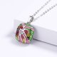 thumbnail image 4 of Elegante collar verde de joyería para mujer decorado con flor rosa y circonita blanca, 4 of 5
