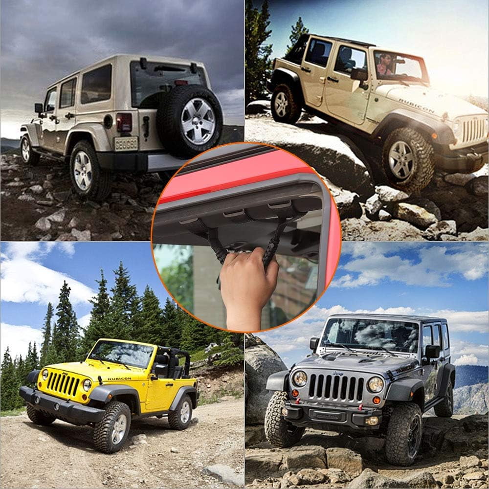 4 x Roll Bar Grab Handles Grip Handle for Jeep Wrangler YJ TJ JK JL & Gladiator JT 1955-2023, Interior Accessories, Black