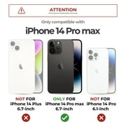 Dexnor for iPhone 14 Pro Max Case with Slide Camera Cover & Adjustable Kickstand & Built-in Screen Protector,Compatible with MagSafe Shockproof Bumper Heavy-Duty Magnetic Protective Cover,Black