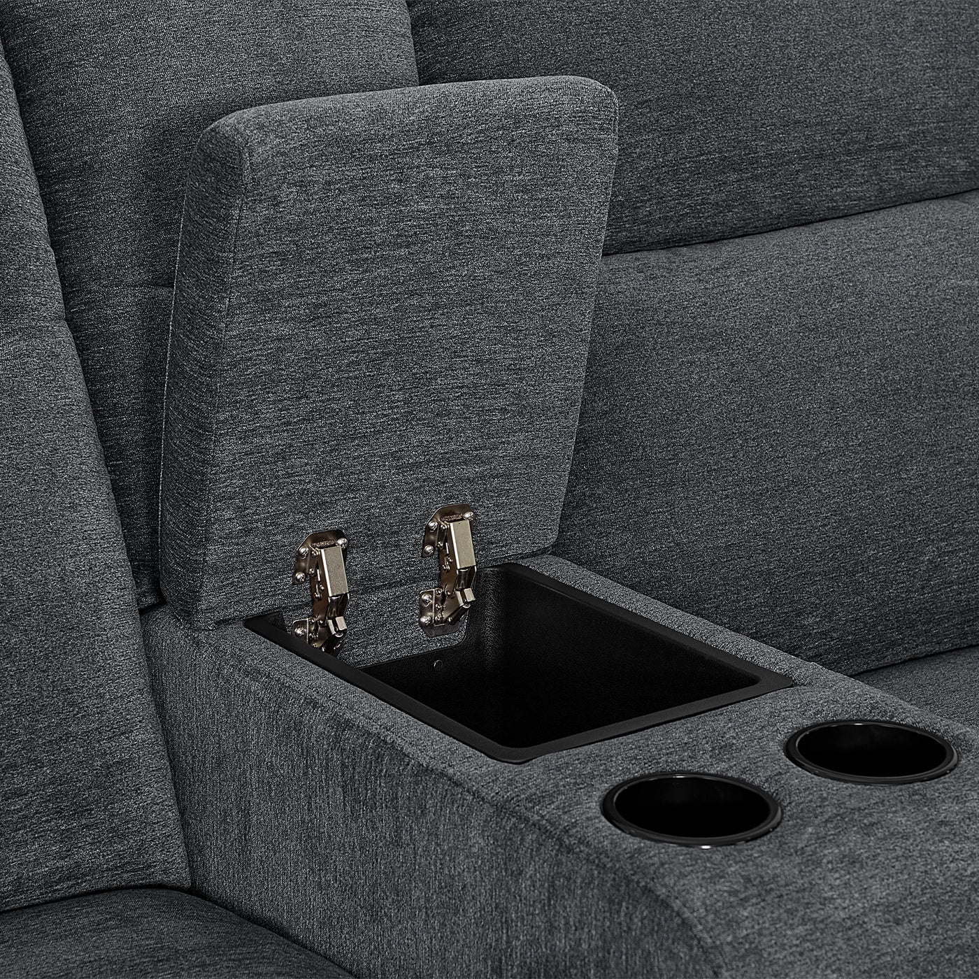 MCombo 78.3" Wall Hugger Power Loveseat Recliner Sofa with Console, Reclining Loveseat with USB Ports, Cup Holders, for Small Spaces Living Room RV, Fabric PR635M2 (Dark Grey)