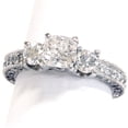 thumbnail image 3 of Pompeii 2.20Ct Cushion Diamond Three Stone Engagement Ring 14k White Gold Lab Grown, 3 of 3