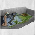 thumbnail image 6 of Dinosaur Soft Flannel Fleece Blanket, Different Types of Dinosaurs Natural Jungle Environment T-Rex Triceratops Cartoon, Cozy Plush for Indoor and Outdoor Use, 70" x 90", Multicolor, by Ambesonne, 6 of 6