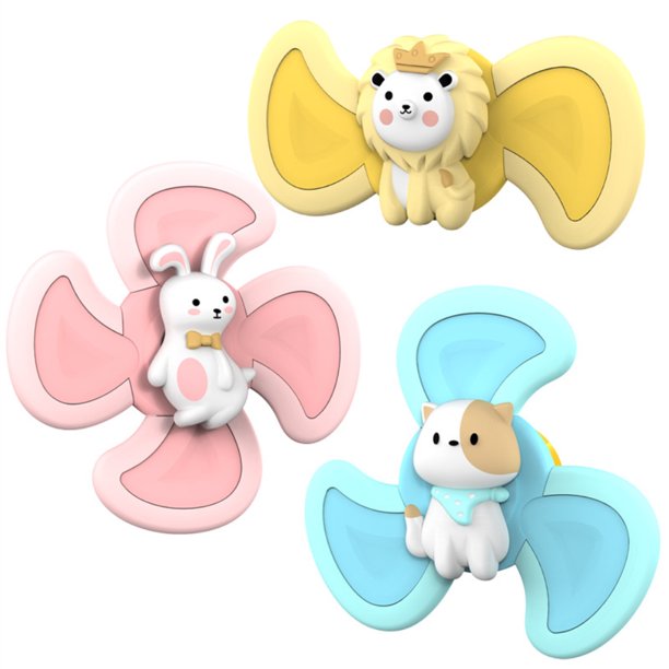 Ventosa Juguetes De Peonza Juguetes Sensoriales Para Bebés Lindos Juguetes De Baño De Animales Para Bebés Niñas Niños 3 Uds Moyic FN005729-00