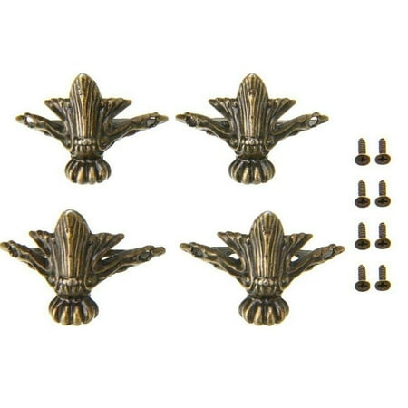 

4X Antique Wood Box Feet Leg Hardware Furniture For Bracket Decorative U3G4 V8B8