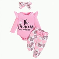 HCNTES Baby Girl Clothes Outfit Ruffle Romper Tops Floral Pants Outfit Fall Winter Clothing(3-6 Months,Pink_d2)