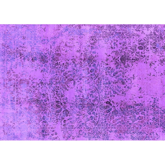 Ahgly Company Indoor Rectangle Oriental Purple Industrial Area Rugs, 2' x 4'