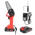 thumbnail image 1 of Mini motosierra portátil inalámbrica de batería de litio eléctrica de 600 W para uso doméstico, enchufe estadounidense de 4 pulgadas, CA 100-240 V, una batería, un cargador, 1 of 9