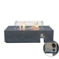 thumbnail image 5 of 52 Inch Outdoor Concrete Propane gas rectangle Fire Pit table in Dark Gray color, 5 of 9