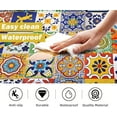 thumbnail image 4 of Boho Kitchen Rugs Set 2 Pieces Memory Foam Colorful Ceramic Comfort Tile Floor Mat Anti Fatigue Non-Skid PVC Runner Rug Water & Oil Proof Carpet for Kitchen Laundry Sink,17.3x28+17.3x47 Inch, 4 of 6