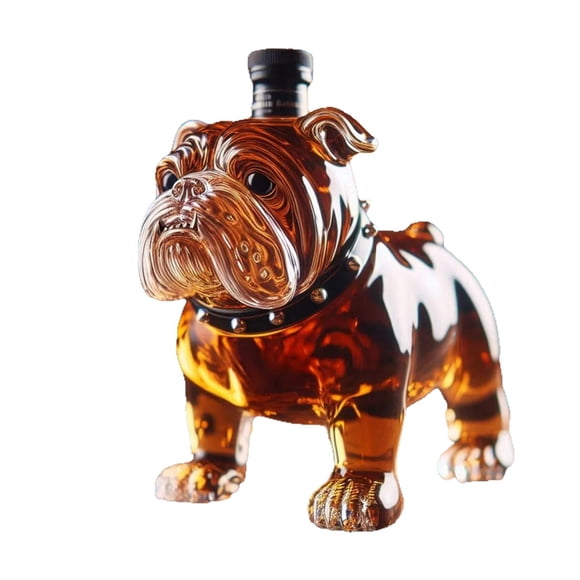 300ml Bulldog Shape Whiskey Bottle Large Capacity Glass Decanter Red Wine Decanter Home Bar Whiskey Accessory