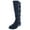 Black, variant on THALIA SODI Womens Black Padded Buckle Accent Goring Veronika Round Toe Block Heel Zip-Up Riding Boot 7 W