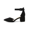 thumbnail image 2 of Dream Pairs Women Fashion Pump Shoes Ankle Strap Pointed Toe Low Chunky Dress Shoes ANNEE BLACK/NUBUCK Size 6, 2 of 6