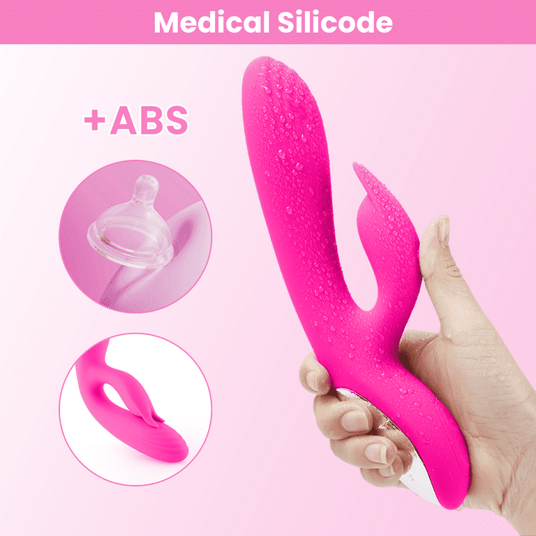 Dual Vibrating Massager Cordless Vibrator Silicone with 10