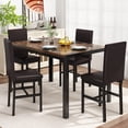 thumbnail image 6 of Cvortll Dining Table Set for 4, Modern Faux Marble Kitchen Table Set with 4 Leather Upholstered Chairs, 5-Piece Dinette for Dining Room, Nooks, 6 of 15