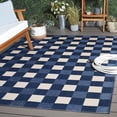 thumbnail image 2 of SAFAVIEH Courtyard Caitriona Checkered Indoor/Outdoor Area Rug, Navy/Beige, 8' x 10', 2 of 14