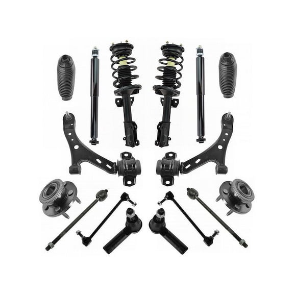 Front and Rear Shock Strut Coil Spring Control Arm Kit 16 Piece - Compatible with 2005 - 2010 Ford Mustang 2006 2007 2008 2009